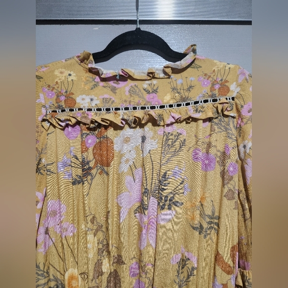 Spell and the Gypsy Yellow Ruffled Tiered Sundress Size Medium - Picture 14 of 16